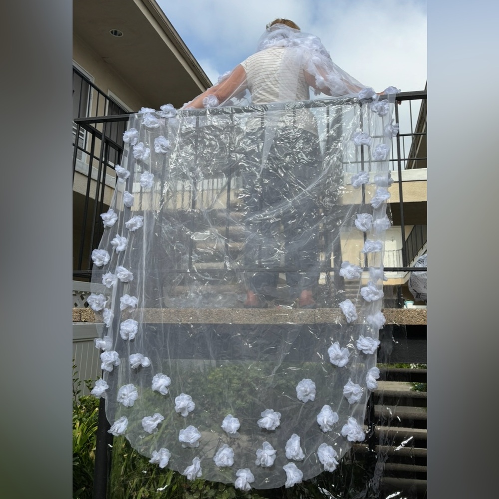 White Floral Veil